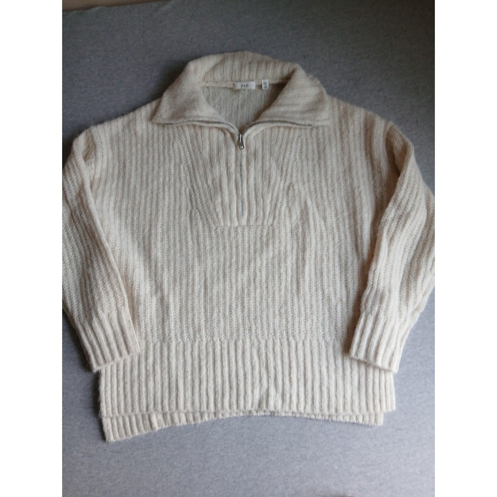ALC Sweater Small Everett Alpaca Wool Cozy Cream Pullover Chunky Knit Luxury
